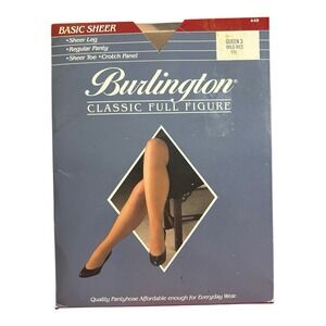 Burlington Pantyhose Classic Full Figure Queen 3 Wild Rice V86
